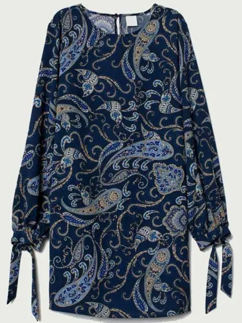 H&M Navy and Cream Paisley Shift Dress
